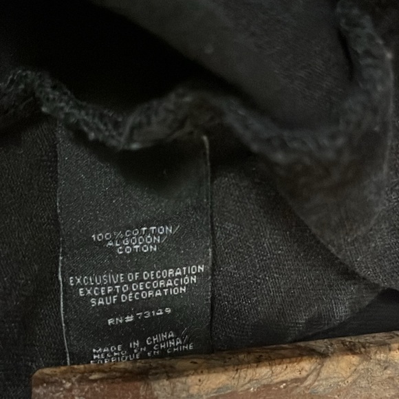 Black Denim Jean Distressed Trucker Jacket Sz L - Picture 5 of 8